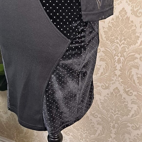 MinkPink Size Small Black BodyCon Dress Mixed Materials Sheer/Velvet/Studded - Picture 5 of 15